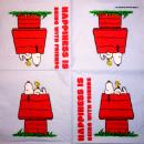 BF-077 Bekannte Figuren - 3-lagig (blau) - Braun - Peanuts - Snoopy - Happiness is being with friends